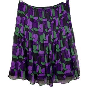 Tahari Womens ALine Silk Chiffon Skirt Dark Academia Fairygrunge Whimsigoth READ